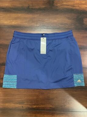 adidas Women's Royal Blue Athletic Skort with Aqua Accent Panels